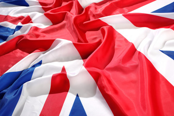 flapping flag UK with wave
