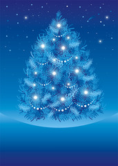 new year's, cristmas fir tree (vector)
