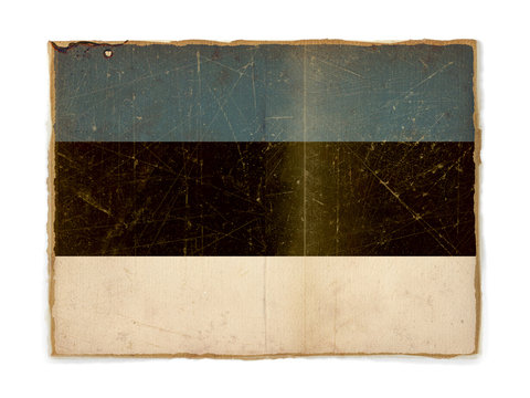 grunge flag of Estonia