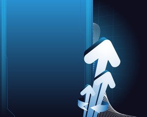 Blue abstract background with arrows