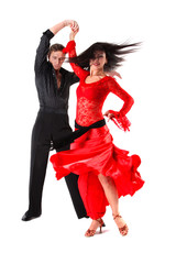 dancer in action isolated on white
