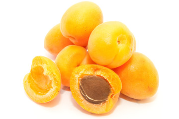 Fresh apricot isolated on white