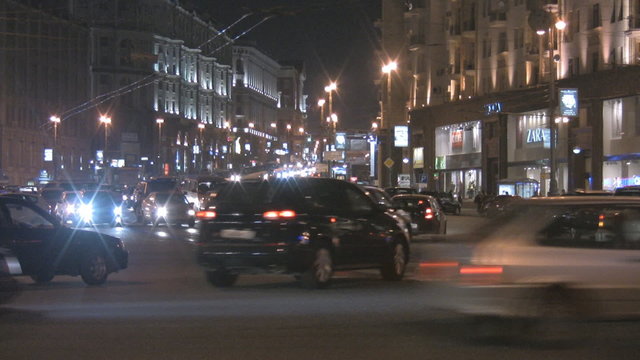 Evening traffic in Moscow HD