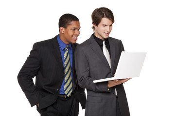 businesspeople - happy laptop team