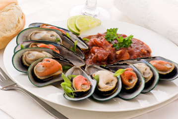 Muscheln mit Tomatensauce