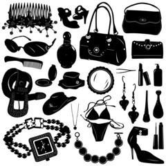 collection of women accessories vector