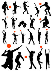 collection of volleyball vector
