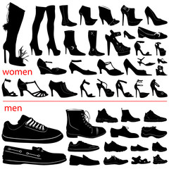 women and men shoes vector