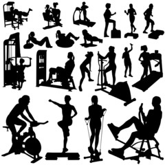 fitness women vector