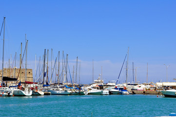 Obraz premium Marina: port in the Mediterranean Sea. Iraklion, Crete.