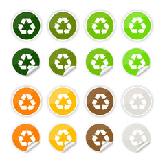 Recycle stickers , icons