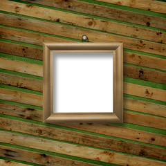 Wooden framework for portraiture on the abstract background