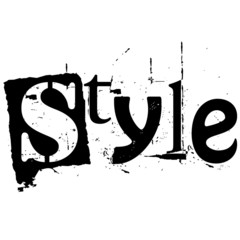 the word style written in grunge cutout style