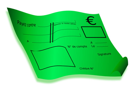 ch&egrave;que vert en 3D