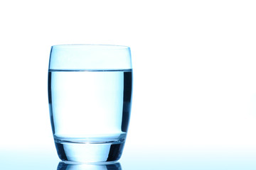 Glass of water isolated on white background