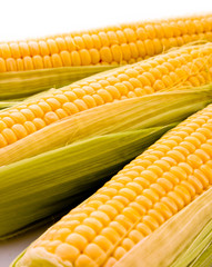 Three corns isolated on white