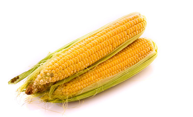 Three corns isolated on white