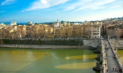 Tevere E Ponte Sant'Angelo - Roma, Italia