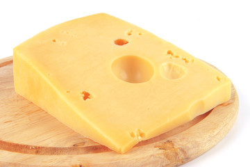 yellow cheese block on plate