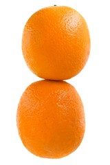 Fresh oranges isolated on white background