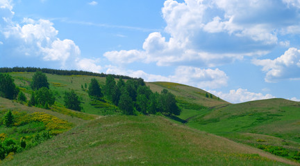 Fototapeta na wymiar hills of the Ural mountains