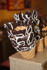 cône de glace au chocolat