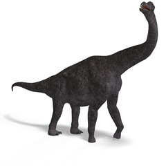 giant dinosaur brachiosaurus With Clipping Path over white
