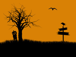 Fototapeta na wymiar Halloween Illustration silhouette