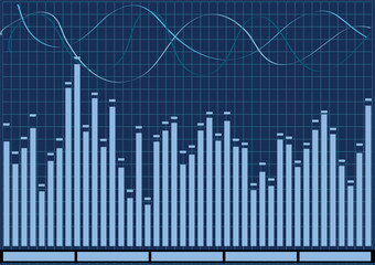 Audio Equalizer in blue color vector illustration