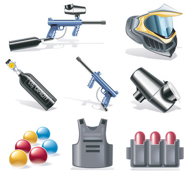 Vector Paintball Icon Set