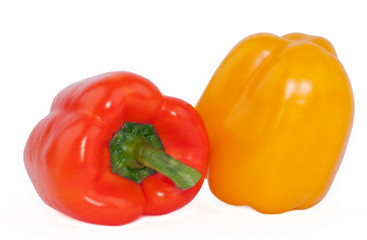 Coloured sweet paprika. Yellow and red