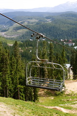 Empty ski lift chair