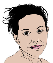 Frau schaut