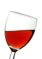 Glass of Red Wine Isolated on White