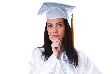 Young graduate isolated on the white background