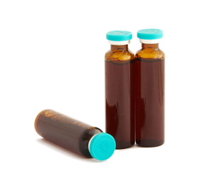 Bottle of medicine isolated on white