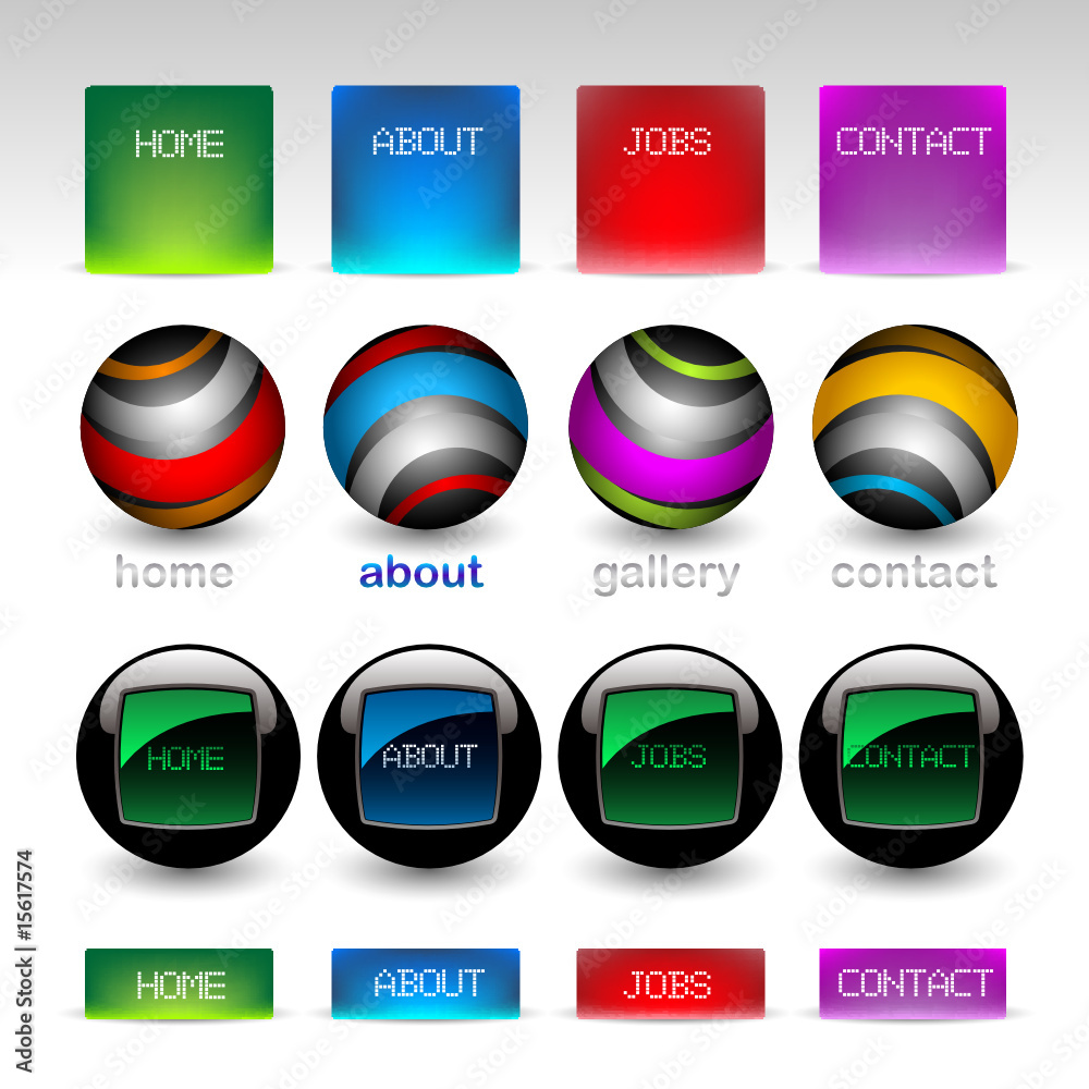 Canvas Prints editable website vector buttons