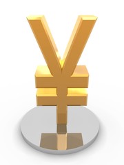 Obraz premium Golden Yen symbol