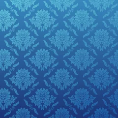 Blaue Tapete mit nahtlosem Muster © Bertold Werkmann