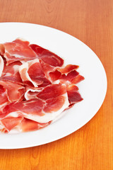 Slices of spanish ham