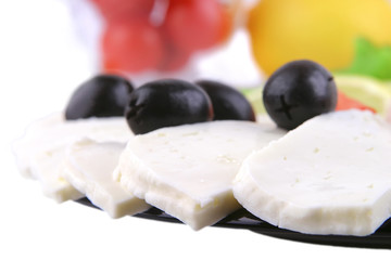 soft cheese served with vegetable