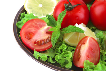 vegetable mix on dark dish