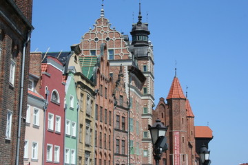 Facade of houses in Gdansk Poland