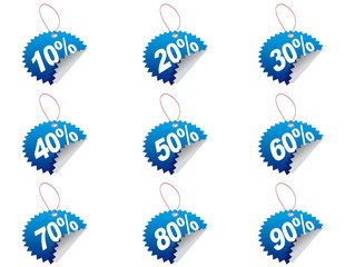 Etiketten prozente blue