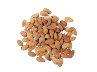 almonds isolated on white background