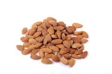 almonds isolated on white background