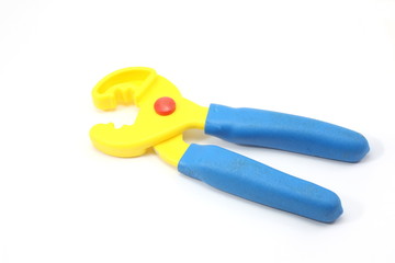 Blue and yellow toy pliers