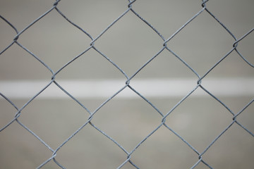 Closeup detail of a chain link fence
