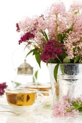 herbal tea and flowers