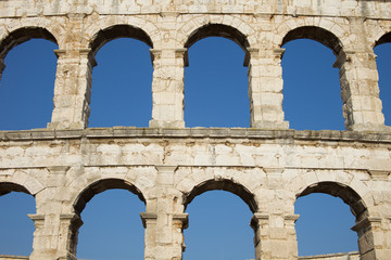 Old antique Colosseum made from stone